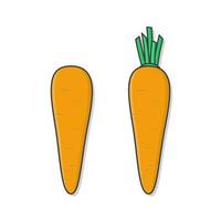 carotte légume vecteur icône illustration. ensemble de Orange carotte plat icône