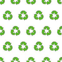 recycler Triangle sans couture modèle sur une blanc Contexte. éco vert recyclé thème vecteur illustration