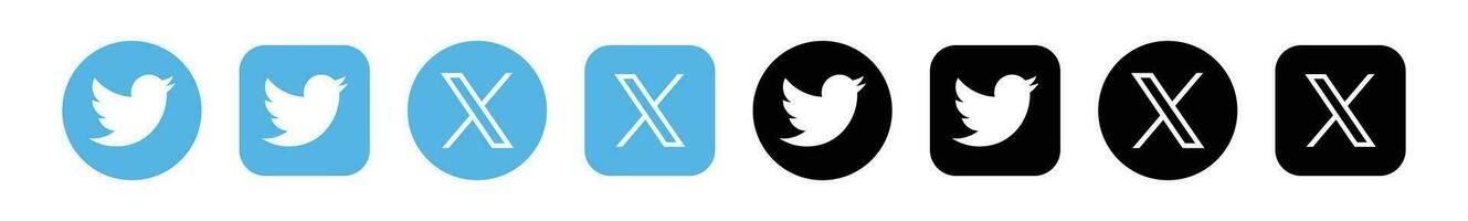 Twitter Nouveau logo . Twitter Icônes. Nouveau Twitter logo X 2023. X social médias icône. vecteur