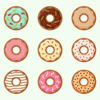 vecteur Donut des illustrations ensemble