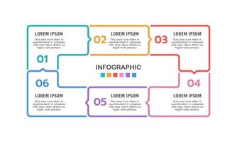 6 étapes infographie affiche ou brochure. affaires présentation. vecteur illustration.