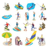 activités de plein air icons set vector illustration