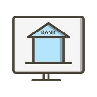 Icône de vecteur de services bancaires par Internet