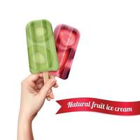 popsicles aux fruits fond publicitaire vector illustration