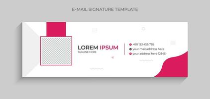 moderne coloré, Créatif email Signature conception modèle pour entreprise. affaires email Signature conception rose couleur. email Signature modèle dans vecteur. vecteur