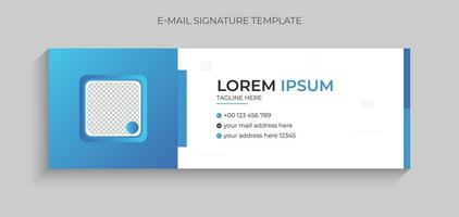 Créatif coloré, minimal email Signature conception modèle pour entreprise. professionnel affaires email Signature conception bleu couleur. email Signature modèle dans vecteur. vecteur
