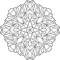 décrit mandala avec beaucoup linéaire géométrique motifs, Zen coloration page pour adultes vecteur