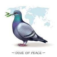 illustration vectorielle de pigeon de paix dans le monde entier vecteur