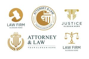 collection de logos de droit avec vecteur premium de concept d'élément créatif