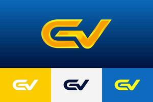 gv initiale moderne logo pente modèle pour affaires identité vecteur