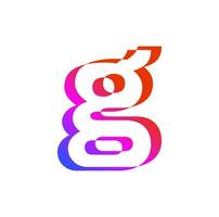 coloré g marque Nom initiale lettre illustratif icône. vecteur