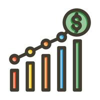 financier profit vecteur épais ligne rempli couleurs icône pour personnel et commercial utiliser.