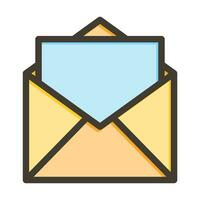 ouvert enveloppe vecteur épais ligne rempli couleurs icône pour personnel et commercial utiliser.
