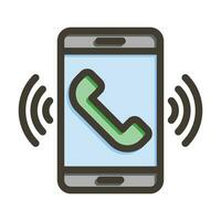 téléphone appel vecteur épais ligne rempli couleurs icône pour personnel et commercial utiliser.