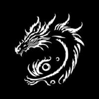 silhouette de dragon tête pour icône vecteur