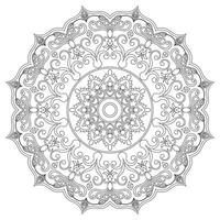 mandala de fleurs. éléments décoratifs d'époque. motif oriental, illustration vectorielle. motifs islamiques, arabes, indiens, marocains, espagnols, turcs, pakistanais, chinois, mystiques, ottomans. page de livre de coloriage vecteur