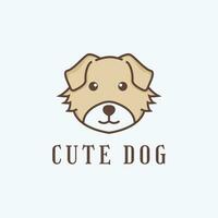 chien visage mignonne dessin animé logo conception idée vecteur