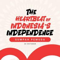 sompa pemuda Indonésie indépendance journée social médias Publier modèle conception vecteur