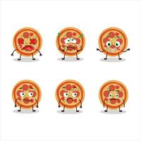du boeuf Pizza dessin animé personnage avec Nan expression vecteur