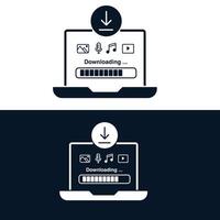 Téléchargement médias icône ensemble - illustre le concept de Téléchargement médias. vecteur