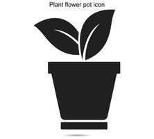 plante fleur pot icône, vecteur illustration