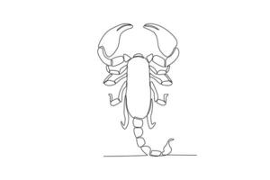 une Célibataire continu ligne dessin de un Scorpion pour le de la ferme logo identité. Célibataire ligne dessin graphique conception vecteur illustration