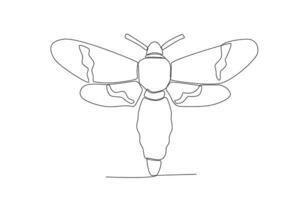 une Célibataire continu ligne dessin de un papillon de nuit pour le de la ferme logo identité. Célibataire ligne dessin graphique conception vecteur illustration