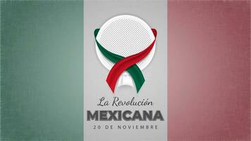 la révolution mexicana salutation sur grunge drapeau Contexte avec espace pour image et tricolore rubans vecteur