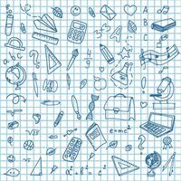 école dessin sur une feuille dans une cage. vecteur illustration retour à école. vecteur