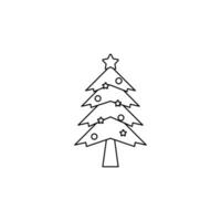 Noël arbre ligne vecteur, fête, décoration élément vecteur
