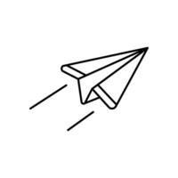 papier avion ligne vecteur élément , symbole et icône contour .