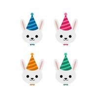 mignonne lapin anniversaire fête illustration gratuit vecteur