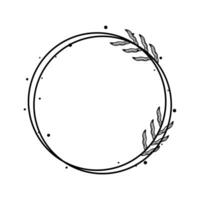 cercle floral Cadre ligne art illustration gratuit vecteur élément