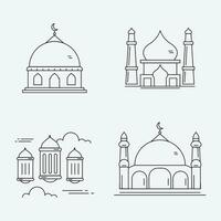 mosquée contour coloré vecteur