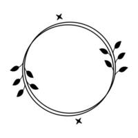 cercle floral Cadre ligne art illustration gratuit vecteur élément