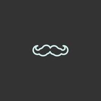 moustache ligne art. Facile minimaliste logo conception inspiration. vecteur illustration.