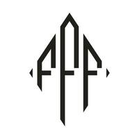 logo F condensé rhombe monogramme 3 des lettres alphabet Police de caractère logo logotype broderie vecteur