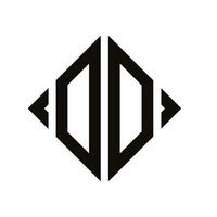 logo o. rhombe monogramme 2 des lettres alphabet Police de caractère logo logotype broderie vecteur