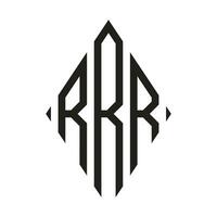 logo r condensé rhombe monogramme 3 des lettres alphabet Police de caractère logo logotype broderie vecteur
