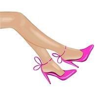 fille dans rose chaussures. mode illustration. vecteur conception.