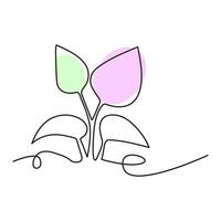 Célibataire ligne fleur plante abstrait logo symbole vecteur icône illustration conception