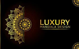 luxe mandala Contexte conception avec d'or Couleur décoratif élément vecteur