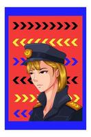 illustration de personnage de femme policière vecteur