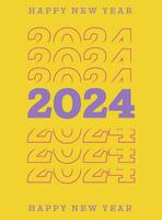 2024 content Nouveau an. modèle avec coloré lettre logo pour calendrier, affiche, prospectus, bannière. vecteur