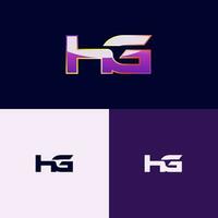 hg initiale lettre logo avec pente style vecteur