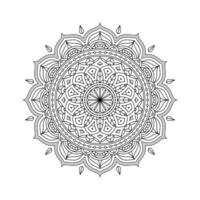 noir et blanc rond ligne luxueux lotus mandala clipart forme vecteur conception