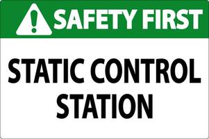 sécurité premier signe statique contrôle station vecteur