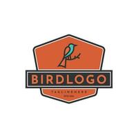 Créatif coloré oiseau logo conception des idées ancien rétro badge vecteur