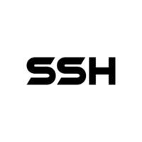 ssh lettre logo conception, inspiration pour une unique identité. moderne élégance et Créatif conception. filigrane votre Succès avec le frappant cette logo. vecteur