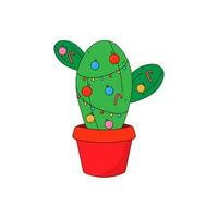 sensationnel Noël arbre cactus. Facile vecteur illustration
